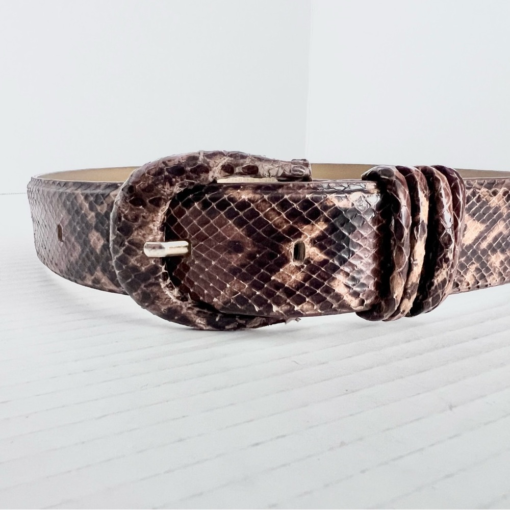 VTG 90s Liz Claiborne Thick Snakeskin Belt S, Classic Boho Luxury